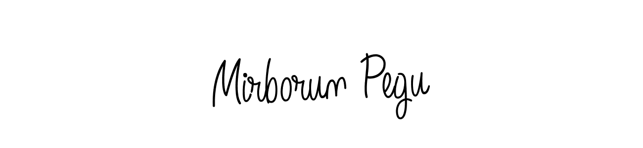 Use a signature maker to create a handwritten signature online. With this signature software, you can design (Angelique-Rose-font-FFP) your own signature for name Mirborun Pegu. Mirborun Pegu signature style 5 images and pictures png