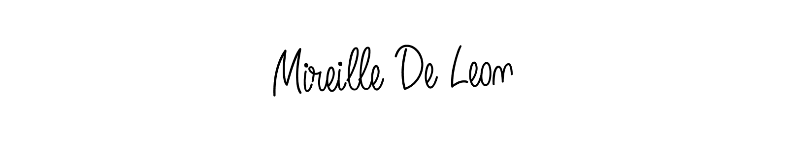 Mireille De Leon stylish signature style. Best Handwritten Sign (Angelique-Rose-font-FFP) for my name. Handwritten Signature Collection Ideas for my name Mireille De Leon. Mireille De Leon signature style 5 images and pictures png