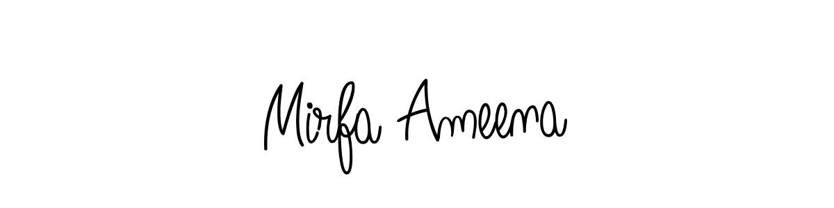 Mirfa Ameena stylish signature style. Best Handwritten Sign (Angelique-Rose-font-FFP) for my name. Handwritten Signature Collection Ideas for my name Mirfa Ameena. Mirfa Ameena signature style 5 images and pictures png