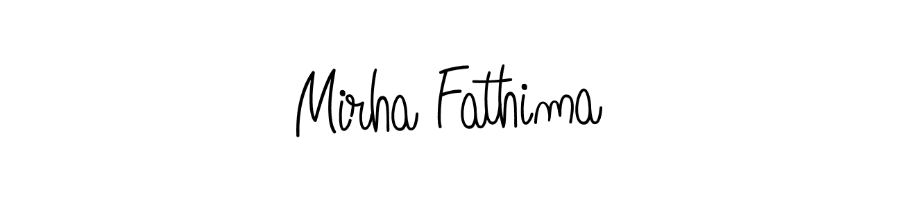 Design your own signature with our free online signature maker. With this signature software, you can create a handwritten (Angelique-Rose-font-FFP) signature for name Mirha Fathima. Mirha Fathima signature style 5 images and pictures png