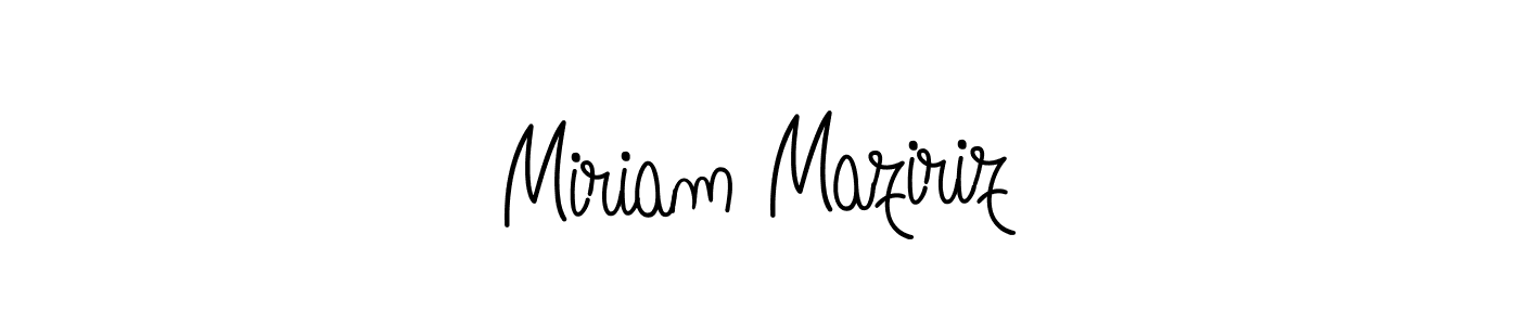 Use a signature maker to create a handwritten signature online. With this signature software, you can design (Angelique-Rose-font-FFP) your own signature for name Miriam Maziriz. Miriam Maziriz signature style 5 images and pictures png