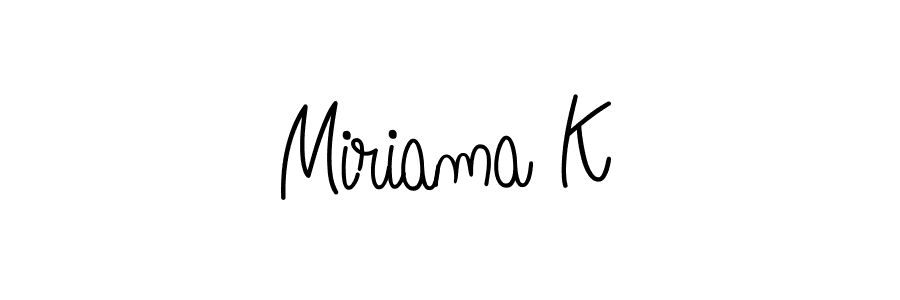 Design your own signature with our free online signature maker. With this signature software, you can create a handwritten (Angelique-Rose-font-FFP) signature for name Miriama K. Miriama K signature style 5 images and pictures png