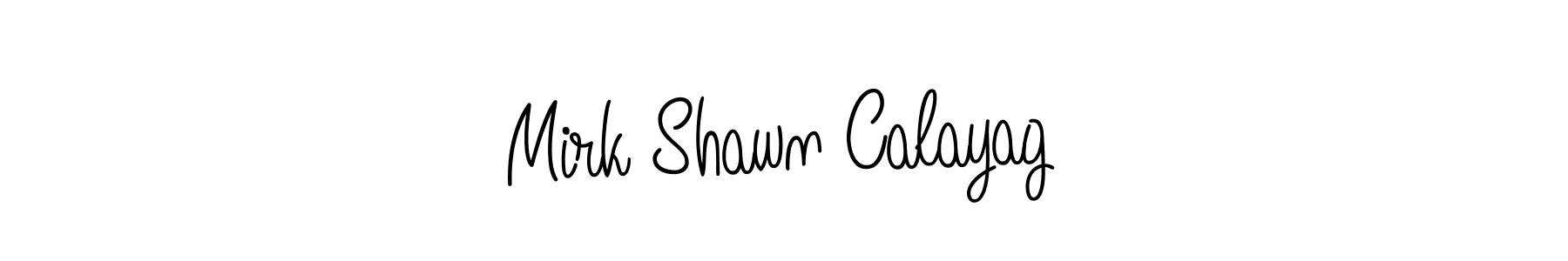 Make a beautiful signature design for name Mirk Shawn Calayag. With this signature (Angelique-Rose-font-FFP) style, you can create a handwritten signature for free. Mirk Shawn Calayag signature style 5 images and pictures png