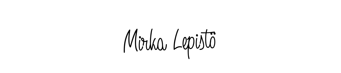 How to Draw Mirka Lepistö signature style? Angelique-Rose-font-FFP is a latest design signature styles for name Mirka Lepistö. Mirka Lepistö signature style 5 images and pictures png