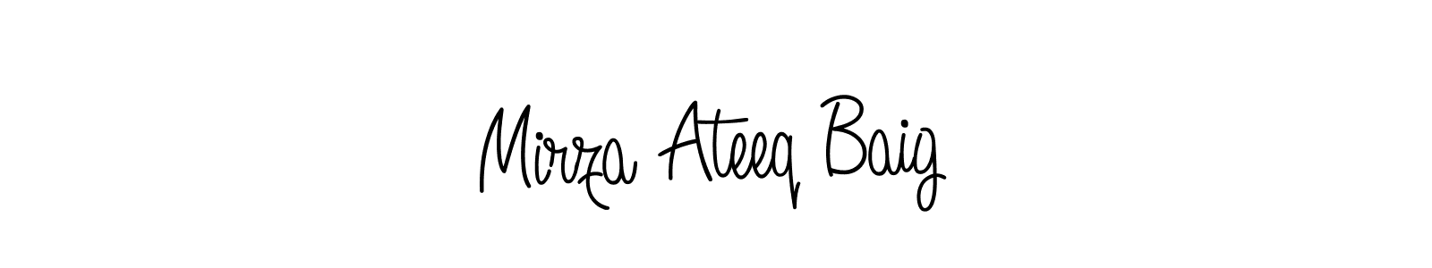 Design your own signature with our free online signature maker. With this signature software, you can create a handwritten (Angelique-Rose-font-FFP) signature for name Mirza Ateeq Baig. Mirza Ateeq Baig signature style 5 images and pictures png