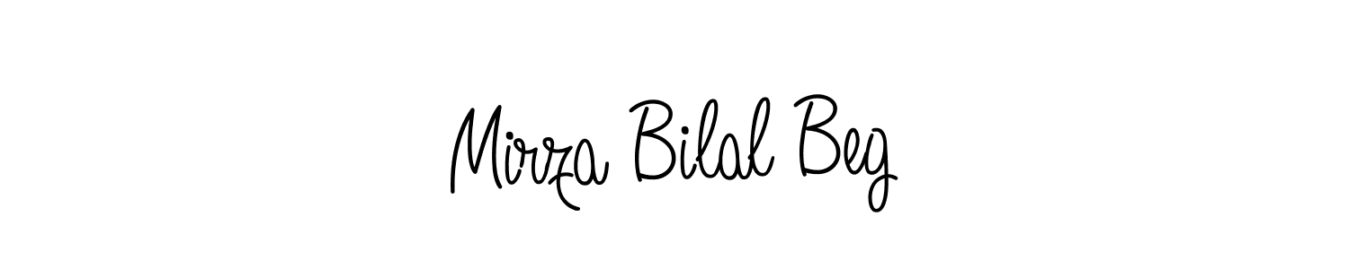 You should practise on your own different ways (Angelique-Rose-font-FFP) to write your name (Mirza Bilal Beg) in signature. don't let someone else do it for you. Mirza Bilal Beg signature style 5 images and pictures png