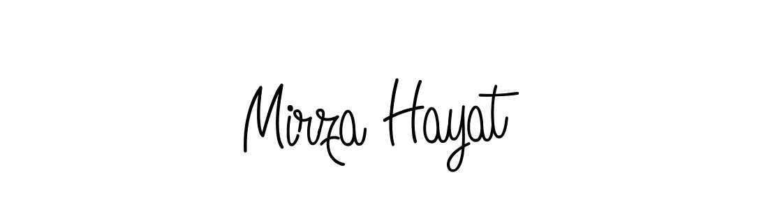 Make a beautiful signature design for name Mirza Hayat. With this signature (Angelique-Rose-font-FFP) style, you can create a handwritten signature for free. Mirza Hayat signature style 5 images and pictures png