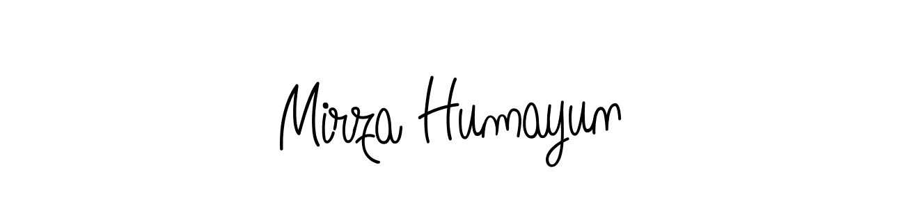 You should practise on your own different ways (Angelique-Rose-font-FFP) to write your name (Mirza Humayun) in signature. don't let someone else do it for you. Mirza Humayun signature style 5 images and pictures png
