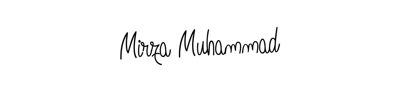 How to make Mirza Muhammad name signature. Use Angelique-Rose-font-FFP style for creating short signs online. This is the latest handwritten sign. Mirza Muhammad signature style 5 images and pictures png