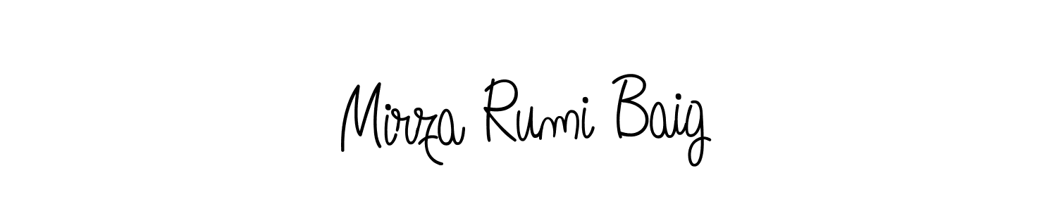 Make a short Mirza Rumi Baig signature style. Manage your documents anywhere anytime using Angelique-Rose-font-FFP. Create and add eSignatures, submit forms, share and send files easily. Mirza Rumi Baig signature style 5 images and pictures png