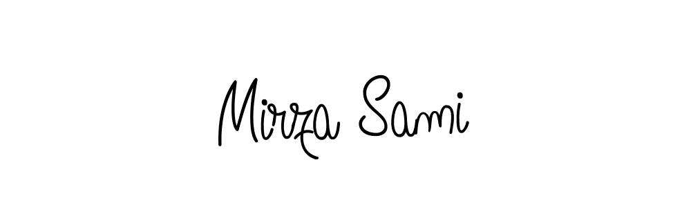 Use a signature maker to create a handwritten signature online. With this signature software, you can design (Angelique-Rose-font-FFP) your own signature for name Mirza Sami. Mirza Sami signature style 5 images and pictures png