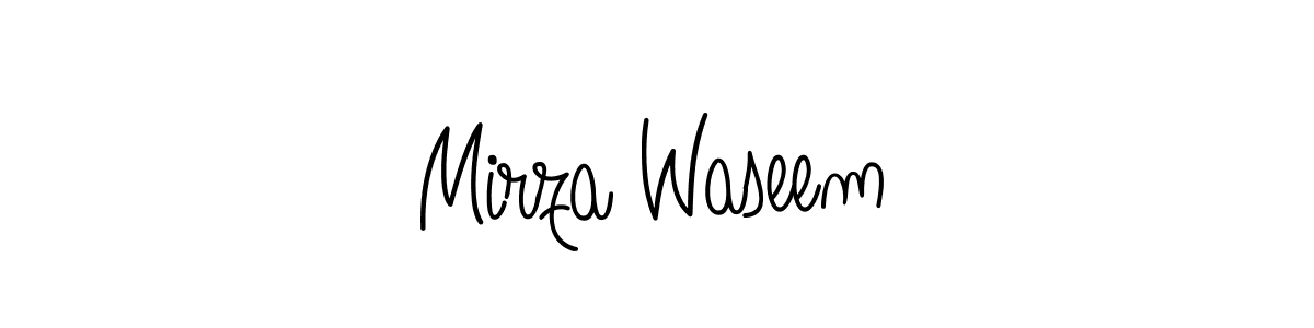 How to make Mirza Waseem name signature. Use Angelique-Rose-font-FFP style for creating short signs online. This is the latest handwritten sign. Mirza Waseem signature style 5 images and pictures png