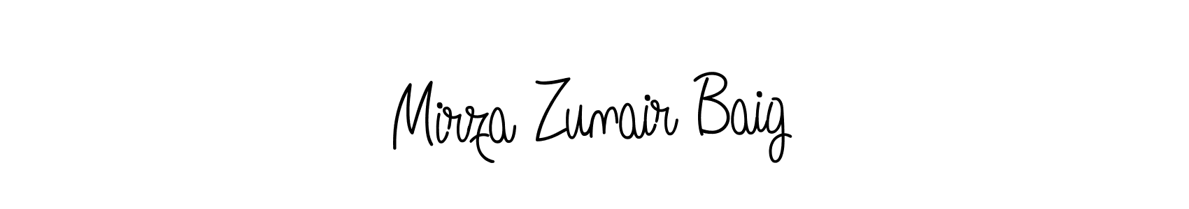 Make a beautiful signature design for name Mirza Zunair Baig. With this signature (Angelique-Rose-font-FFP) style, you can create a handwritten signature for free. Mirza Zunair Baig signature style 5 images and pictures png