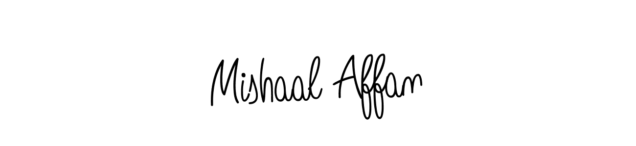 Use a signature maker to create a handwritten signature online. With this signature software, you can design (Angelique-Rose-font-FFP) your own signature for name Mishaal Affan. Mishaal Affan signature style 5 images and pictures png