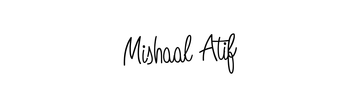 Also You can easily find your signature by using the search form. We will create Mishaal Atif name handwritten signature images for you free of cost using Angelique-Rose-font-FFP sign style. Mishaal Atif signature style 5 images and pictures png