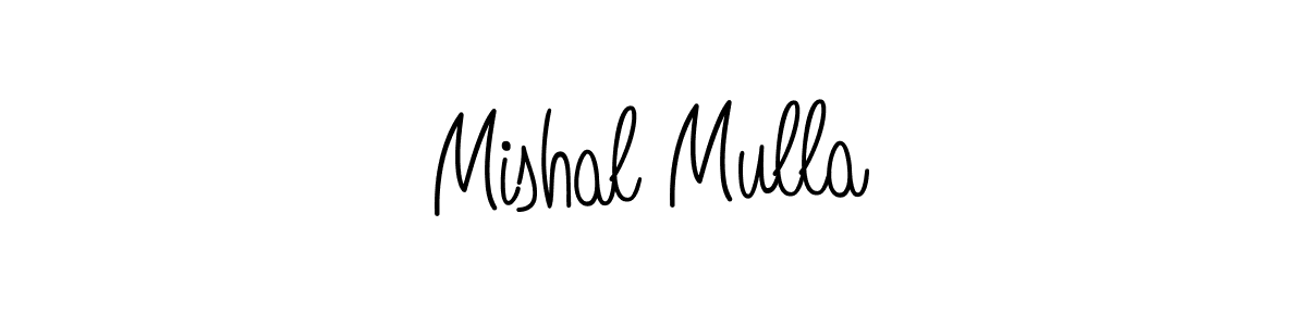 How to make Mishal Mulla name signature. Use Angelique-Rose-font-FFP style for creating short signs online. This is the latest handwritten sign. Mishal Mulla signature style 5 images and pictures png