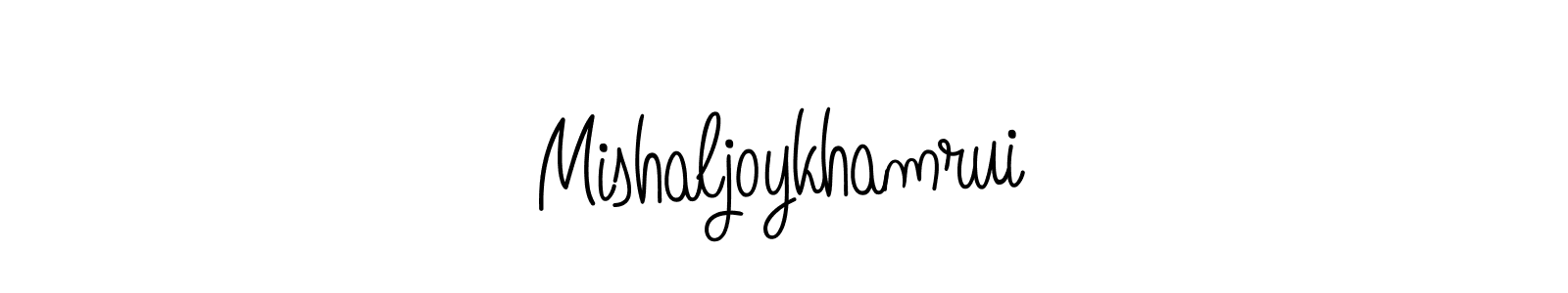 You should practise on your own different ways (Angelique-Rose-font-FFP) to write your name (Mishaljoykhamrui) in signature. don't let someone else do it for you. Mishaljoykhamrui signature style 5 images and pictures png