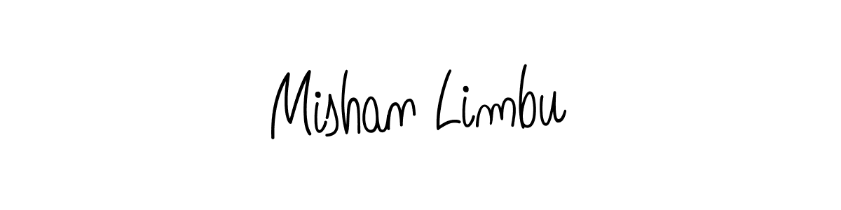 Make a beautiful signature design for name Mishan Limbu. With this signature (Angelique-Rose-font-FFP) style, you can create a handwritten signature for free. Mishan Limbu signature style 5 images and pictures png
