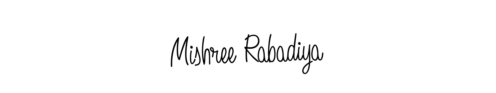 Mishree Rabadiya stylish signature style. Best Handwritten Sign (Angelique-Rose-font-FFP) for my name. Handwritten Signature Collection Ideas for my name Mishree Rabadiya. Mishree Rabadiya signature style 5 images and pictures png