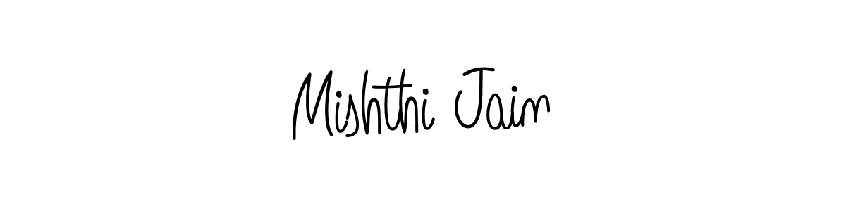 The best way (Angelique-Rose-font-FFP) to make a short signature is to pick only two or three words in your name. The name Mishthi Jain include a total of six letters. For converting this name. Mishthi Jain signature style 5 images and pictures png