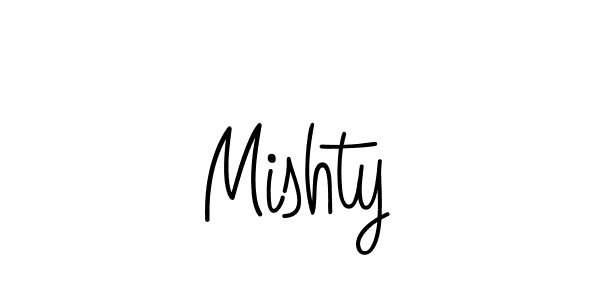 Design your own signature with our free online signature maker. With this signature software, you can create a handwritten (Angelique-Rose-font-FFP) signature for name Mishty. Mishty signature style 5 images and pictures png