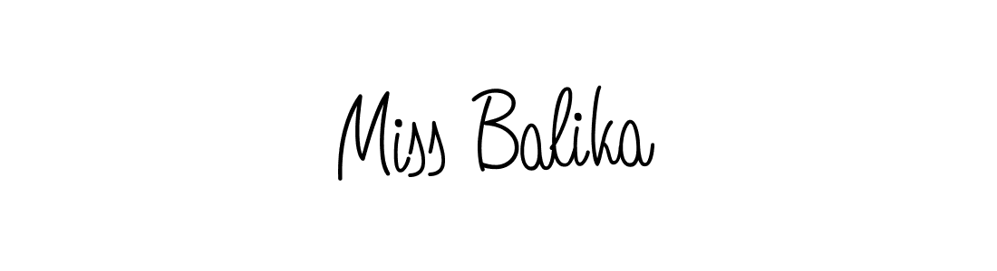 Make a beautiful signature design for name Miss Balika. With this signature (Angelique-Rose-font-FFP) style, you can create a handwritten signature for free. Miss Balika signature style 5 images and pictures png