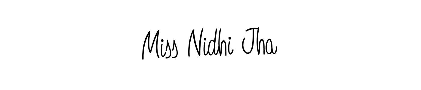 The best way (Angelique-Rose-font-FFP) to make a short signature is to pick only two or three words in your name. The name Miss Nidhi Jha include a total of six letters. For converting this name. Miss Nidhi Jha signature style 5 images and pictures png