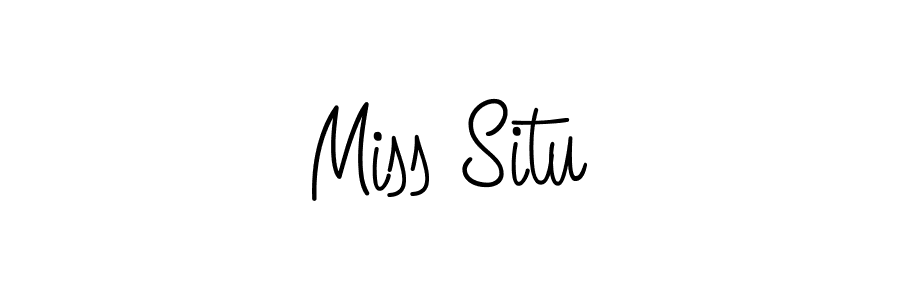 The best way (Angelique-Rose-font-FFP) to make a short signature is to pick only two or three words in your name. The name Miss Situ include a total of six letters. For converting this name. Miss Situ signature style 5 images and pictures png