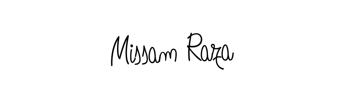 Missam Raza stylish signature style. Best Handwritten Sign (Angelique-Rose-font-FFP) for my name. Handwritten Signature Collection Ideas for my name Missam Raza. Missam Raza signature style 5 images and pictures png