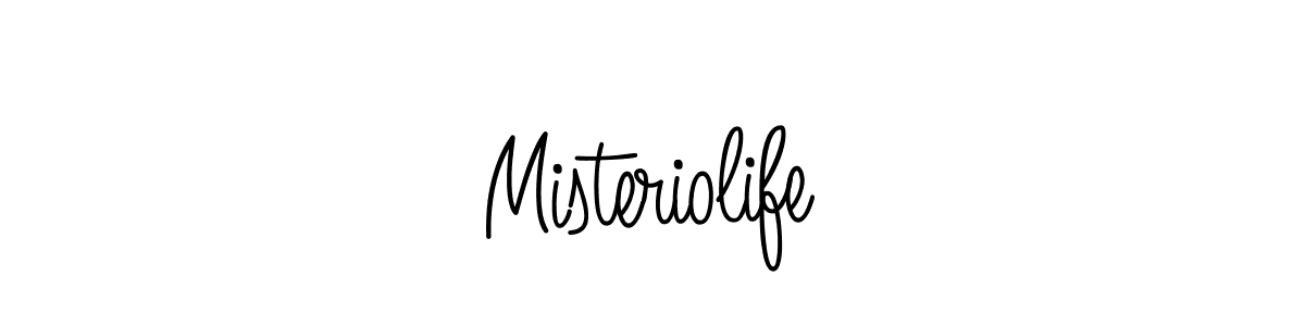 Make a beautiful signature design for name Misteriolife. With this signature (Angelique-Rose-font-FFP) style, you can create a handwritten signature for free. Misteriolife signature style 5 images and pictures png