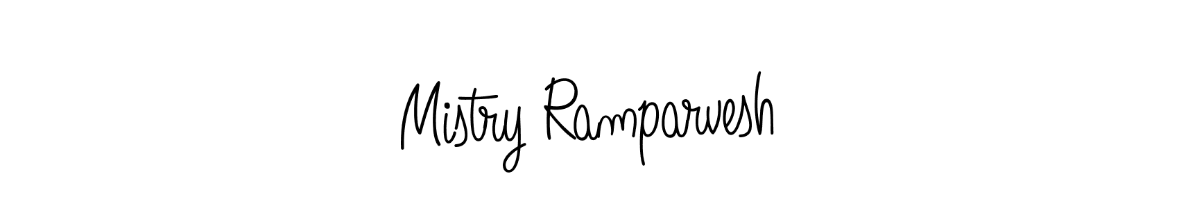 The best way (Angelique-Rose-font-FFP) to make a short signature is to pick only two or three words in your name. The name Mistry Ramparvesh include a total of six letters. For converting this name. Mistry Ramparvesh signature style 5 images and pictures png