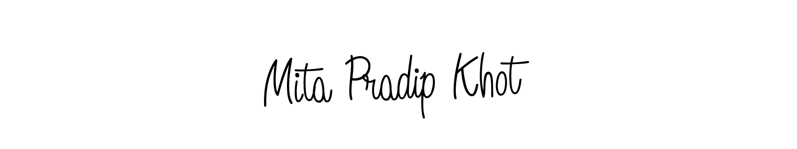 Mita Pradip Khot stylish signature style. Best Handwritten Sign (Angelique-Rose-font-FFP) for my name. Handwritten Signature Collection Ideas for my name Mita Pradip Khot. Mita Pradip Khot signature style 5 images and pictures png