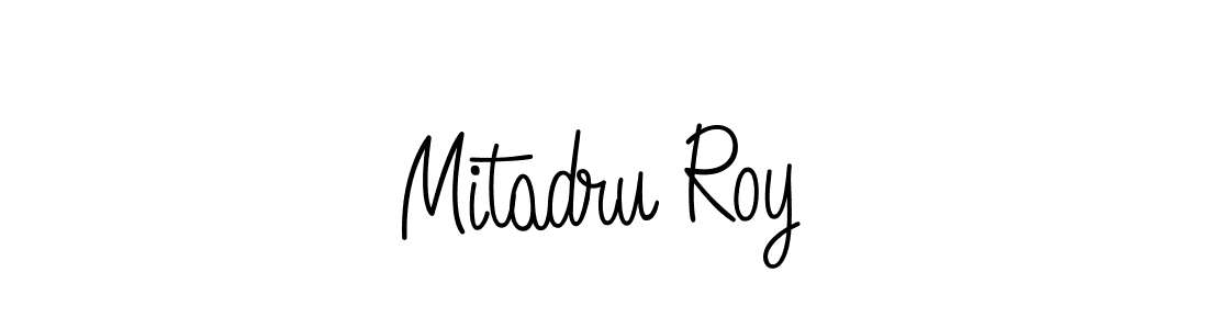 Use a signature maker to create a handwritten signature online. With this signature software, you can design (Angelique-Rose-font-FFP) your own signature for name Mitadru Roy. Mitadru Roy signature style 5 images and pictures png