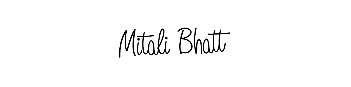 Use a signature maker to create a handwritten signature online. With this signature software, you can design (Angelique-Rose-font-FFP) your own signature for name Mitali Bhatt. Mitali Bhatt signature style 5 images and pictures png