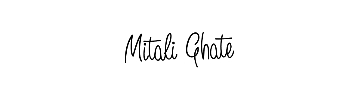 You should practise on your own different ways (Angelique-Rose-font-FFP) to write your name (Mitali Ghate) in signature. don't let someone else do it for you. Mitali Ghate signature style 5 images and pictures png