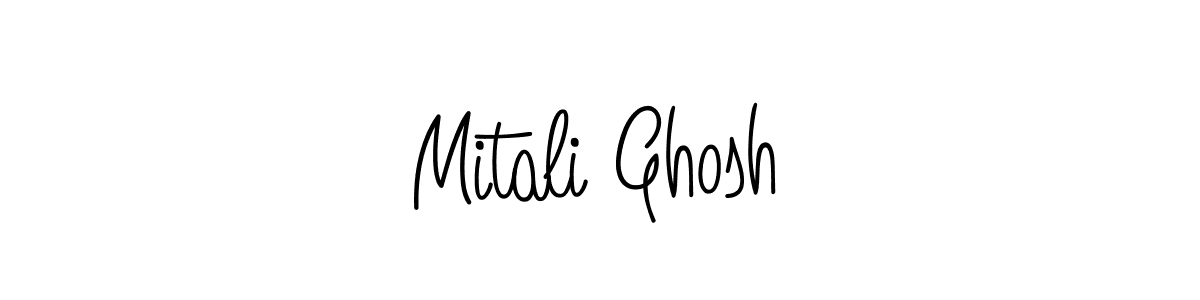 The best way (Angelique-Rose-font-FFP) to make a short signature is to pick only two or three words in your name. The name Mitali Ghosh include a total of six letters. For converting this name. Mitali Ghosh signature style 5 images and pictures png