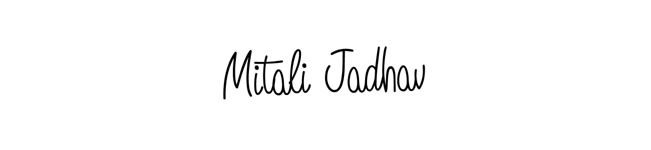 Use a signature maker to create a handwritten signature online. With this signature software, you can design (Angelique-Rose-font-FFP) your own signature for name Mitali Jadhav. Mitali Jadhav signature style 5 images and pictures png