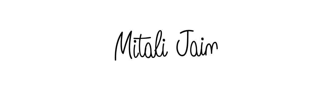 Use a signature maker to create a handwritten signature online. With this signature software, you can design (Angelique-Rose-font-FFP) your own signature for name Mitali Jain. Mitali Jain signature style 5 images and pictures png