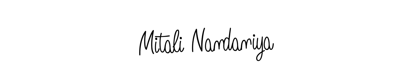 It looks lik you need a new signature style for name Mitali Nandaniya. Design unique handwritten (Angelique-Rose-font-FFP) signature with our free signature maker in just a few clicks. Mitali Nandaniya signature style 5 images and pictures png