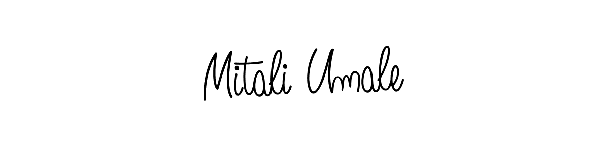 You should practise on your own different ways (Angelique-Rose-font-FFP) to write your name (Mitali Umale) in signature. don't let someone else do it for you. Mitali Umale signature style 5 images and pictures png