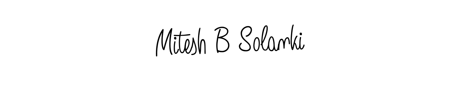 How to make Mitesh B Solanki name signature. Use Angelique-Rose-font-FFP style for creating short signs online. This is the latest handwritten sign. Mitesh B Solanki signature style 5 images and pictures png