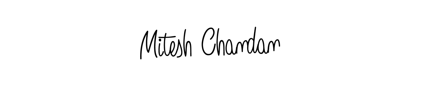 How to make Mitesh Chandan name signature. Use Angelique-Rose-font-FFP style for creating short signs online. This is the latest handwritten sign. Mitesh Chandan signature style 5 images and pictures png