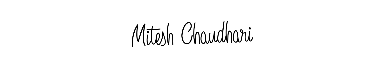 How to make Mitesh Chaudhari name signature. Use Angelique-Rose-font-FFP style for creating short signs online. This is the latest handwritten sign. Mitesh Chaudhari signature style 5 images and pictures png