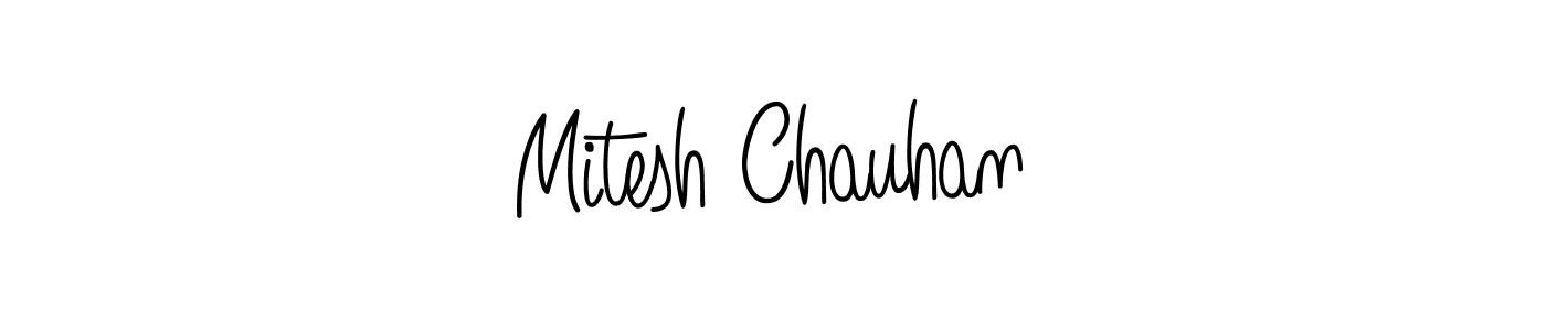 How to make Mitesh Chauhan name signature. Use Angelique-Rose-font-FFP style for creating short signs online. This is the latest handwritten sign. Mitesh Chauhan signature style 5 images and pictures png