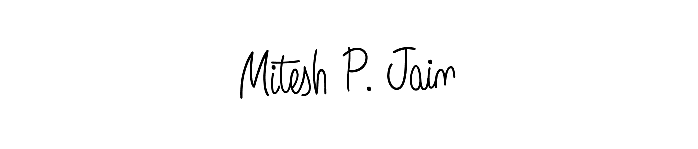 Design your own signature with our free online signature maker. With this signature software, you can create a handwritten (Angelique-Rose-font-FFP) signature for name Mitesh P. Jain. Mitesh P. Jain signature style 5 images and pictures png