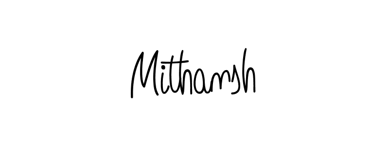 Design your own signature with our free online signature maker. With this signature software, you can create a handwritten (Angelique-Rose-font-FFP) signature for name Mithansh. Mithansh signature style 5 images and pictures png