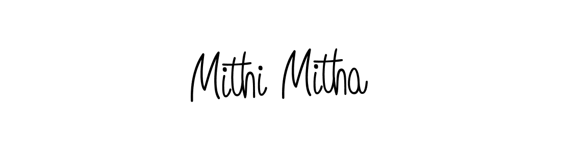 Make a beautiful signature design for name Mithi Mitha. With this signature (Angelique-Rose-font-FFP) style, you can create a handwritten signature for free. Mithi Mitha signature style 5 images and pictures png