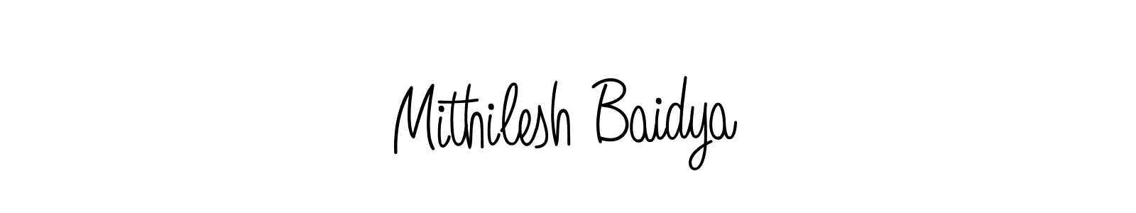 Create a beautiful signature design for name Mithilesh Baidya. With this signature (Angelique-Rose-font-FFP) fonts, you can make a handwritten signature for free. Mithilesh Baidya signature style 5 images and pictures png