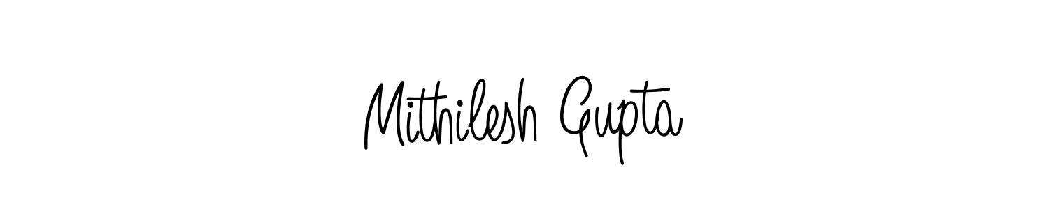 Create a beautiful signature design for name Mithilesh Gupta. With this signature (Angelique-Rose-font-FFP) fonts, you can make a handwritten signature for free. Mithilesh Gupta signature style 5 images and pictures png