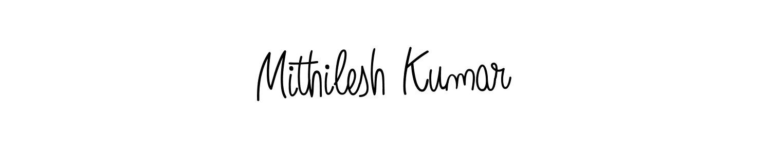 Make a beautiful signature design for name Mithilesh Kumar. With this signature (Angelique-Rose-font-FFP) style, you can create a handwritten signature for free. Mithilesh Kumar signature style 5 images and pictures png